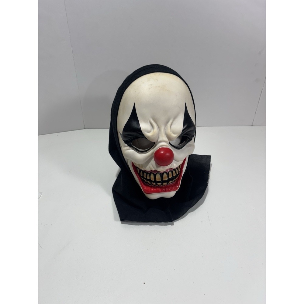 Spirit Halloween Evil Clown Foam Fabric Pullover Mask Scary Horror Haunted House